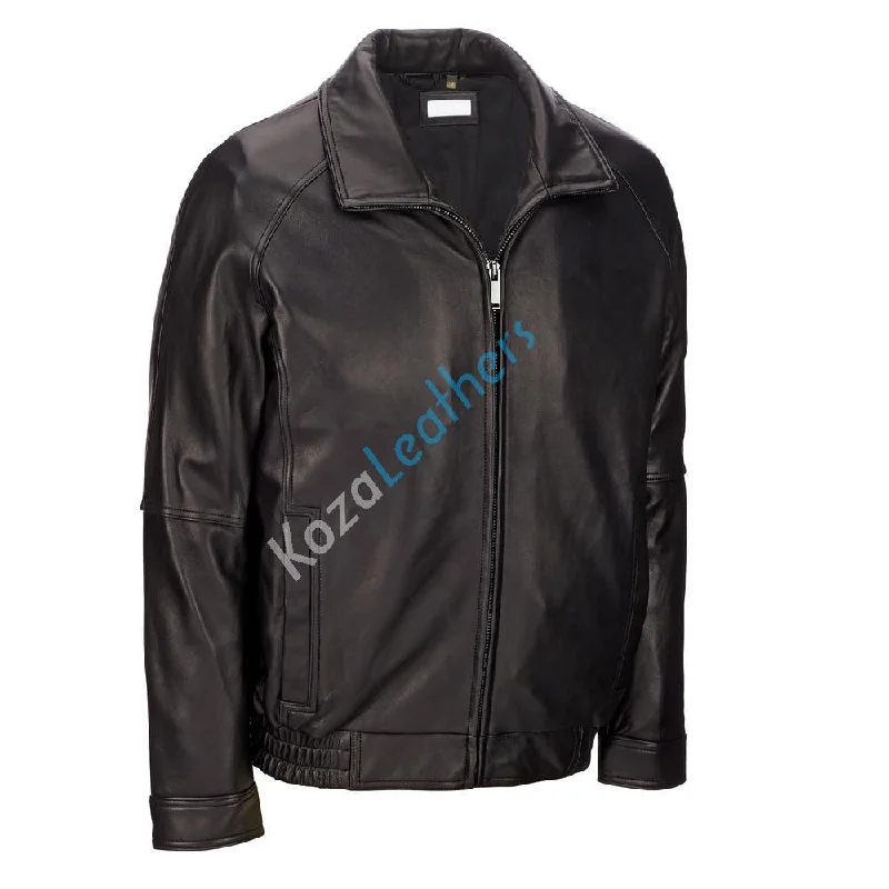 Koza Leathers Men's Genuine Lambskin Bomber Leather Jacket NJ041