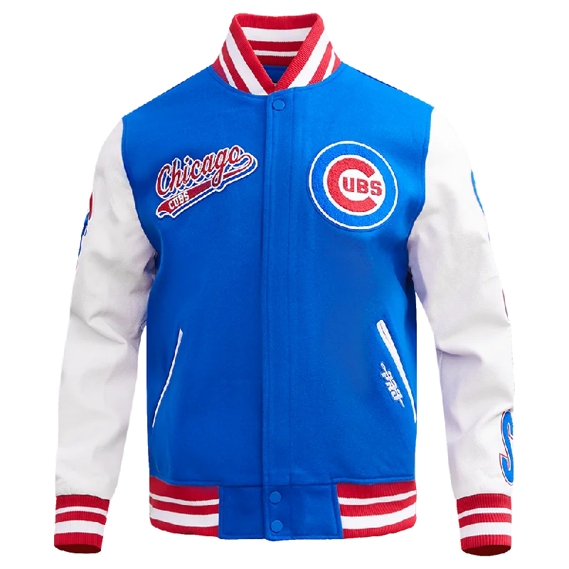 MLB CHICAGO CUBS SCRIPT TAIL MEN'S RIB WOOL VARSITY (ROYAL BLUE/RED)