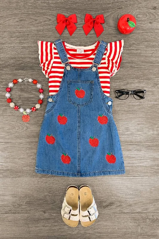 Red Apple Jumper Dress Set