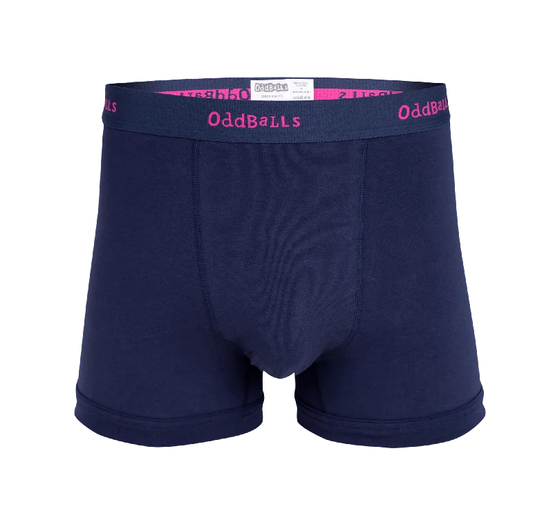 Navy & Magenta - Mens Boxer Shorts