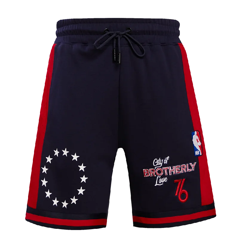 NBA PHILADELPHIA 76ERS CHEST CITY OF BROTHERLY LOVE MEN'S 2.0 SHORT (MIDNIGHT NAVY/RED)