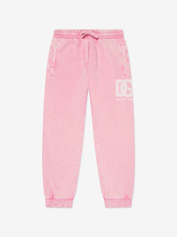 Dolce & Gabbana Girls Logo Joggers in Pink