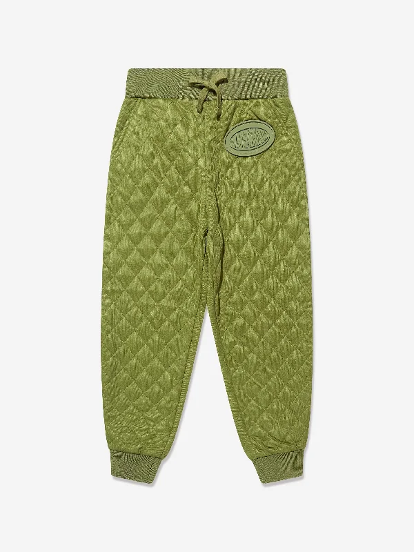 Moschino Boys Quilted Joggers in Green