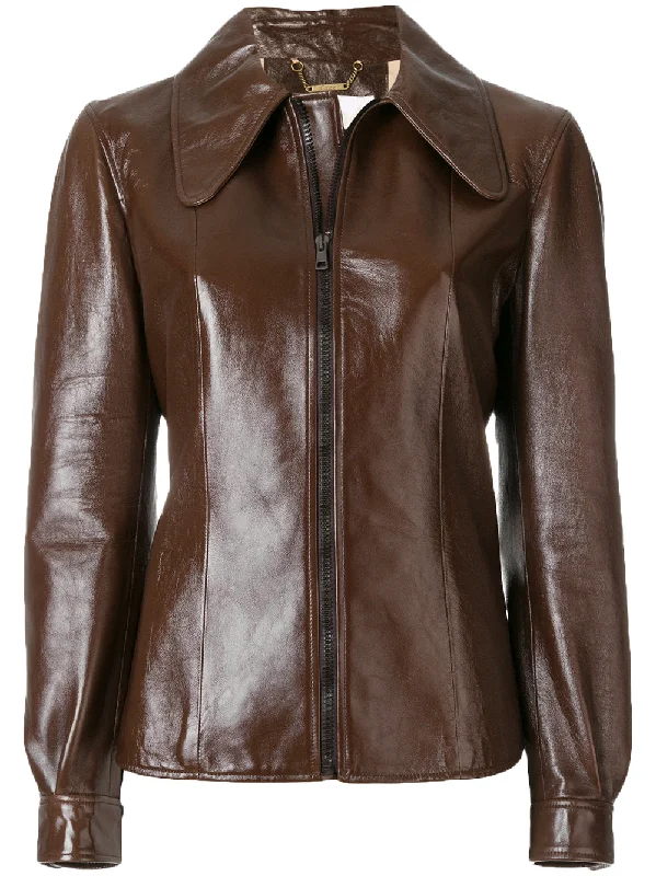 Women Real Lambskin Leather Biker Jacket KW533