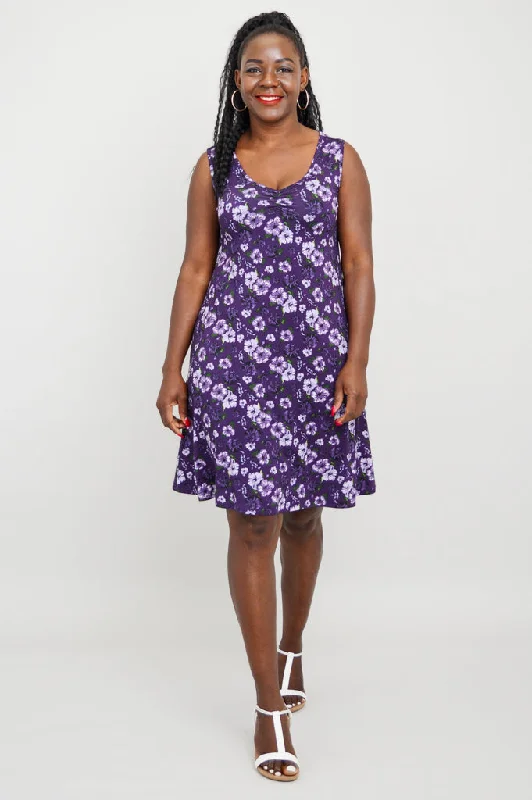 Lanai Midi Sleeveless Dress, Hibiscus, Bamboo - Final Sale