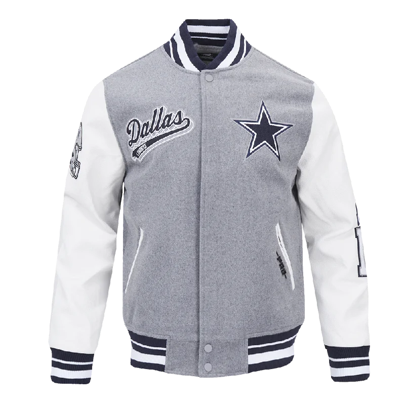 NFL DALLAS COWBOYS SCRIPT TAIL MEN'S RIB WOOL VARSITY (HEATHER GREY/WHITE/MIDNIGHT NAVY)