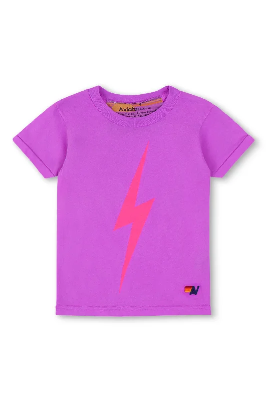 KID'S BOLT TEE - NEON PURPLE // NEON PINK