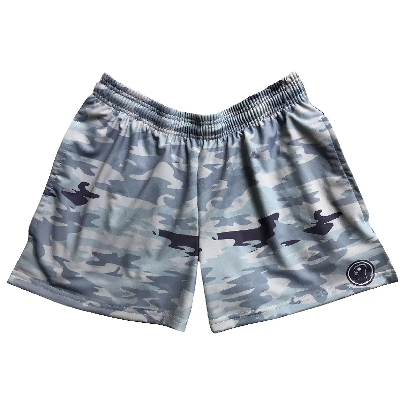 Womens Camo Lacrosse Shorts - Blue