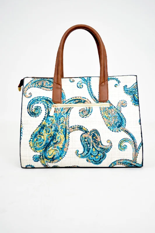 Tapestry Bag, Teal Paisley