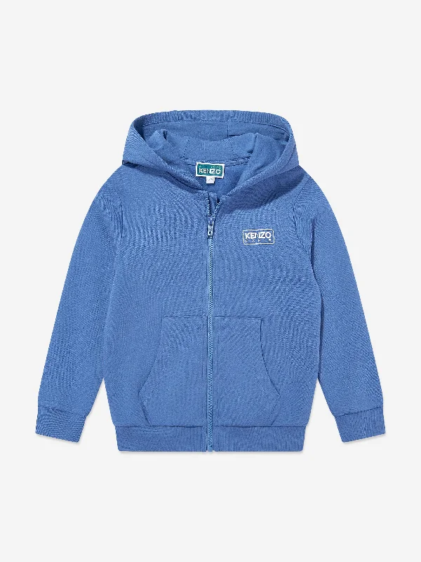 KENZO Kids Logo Zip Up Top in Blue