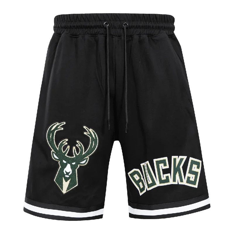 NBA MILWAUKEE BUCKS CLASSIC CHENILLE MEN'S SHORT (BLACK)