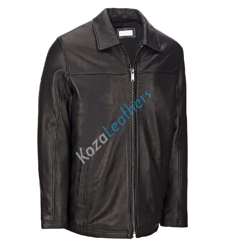 Koza Leathers Men's Genuine Lambskin Bomber Leather Jacket NJ039