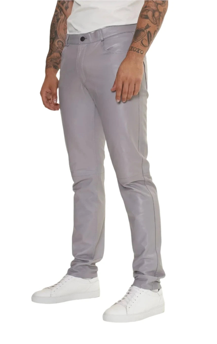 Light Grey Leather Pants