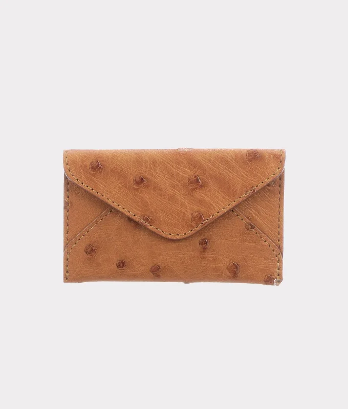 Envelope Card Case – Ostrich :: Cognac