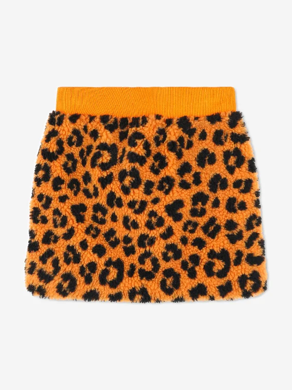 KENZO Girls Leopard Skirt in Orange