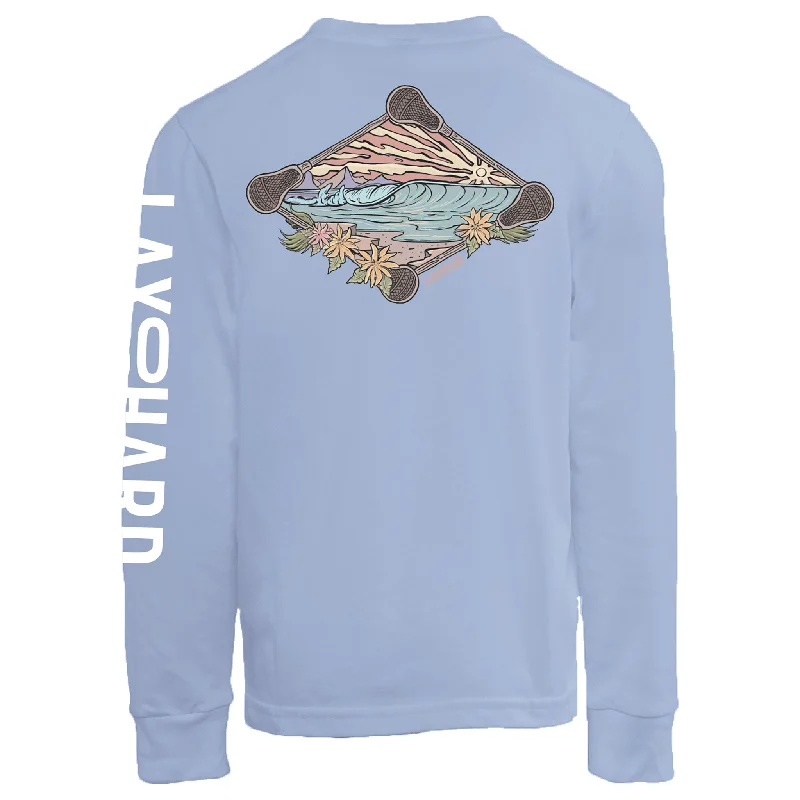 Boys Beach Lacrosse Long Sleeve T-Shirt - Light Blue