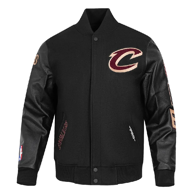 NBA CLEVELAND CAVALIERS CLASSIC WOOL MEN'S VARSITY JACKET (BLACK)