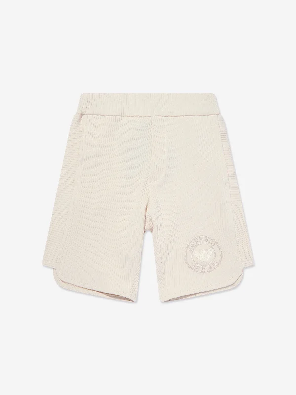 Emporio Armani Boys Logo Shorts in Beige