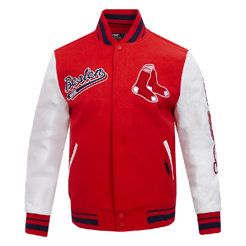 MLB BOSTON RED SOX SCRIPT TAIL MEN'S RIB WOOL VARSITY (RED/WHITE/MIDNIGHT NAVY)