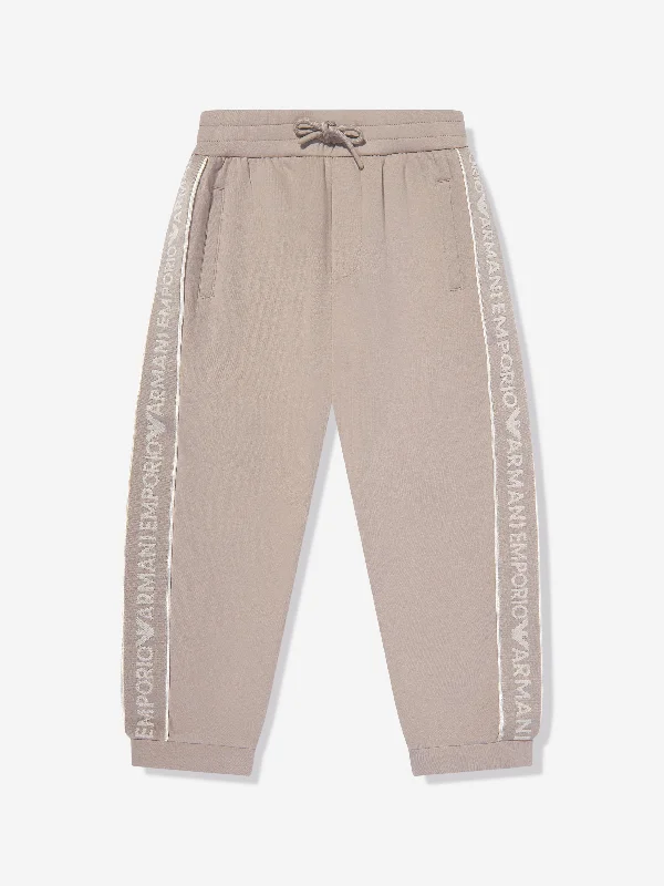 Emporio Armani Boys Logo Joggers in Brown