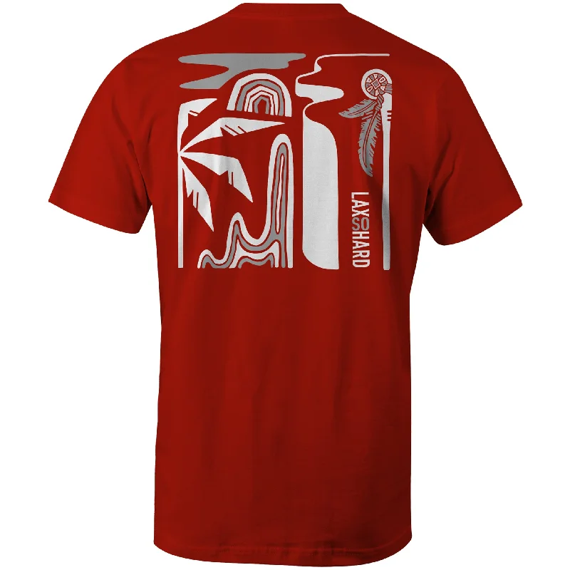 Mens Lacrosse Native T-Shirt - Red