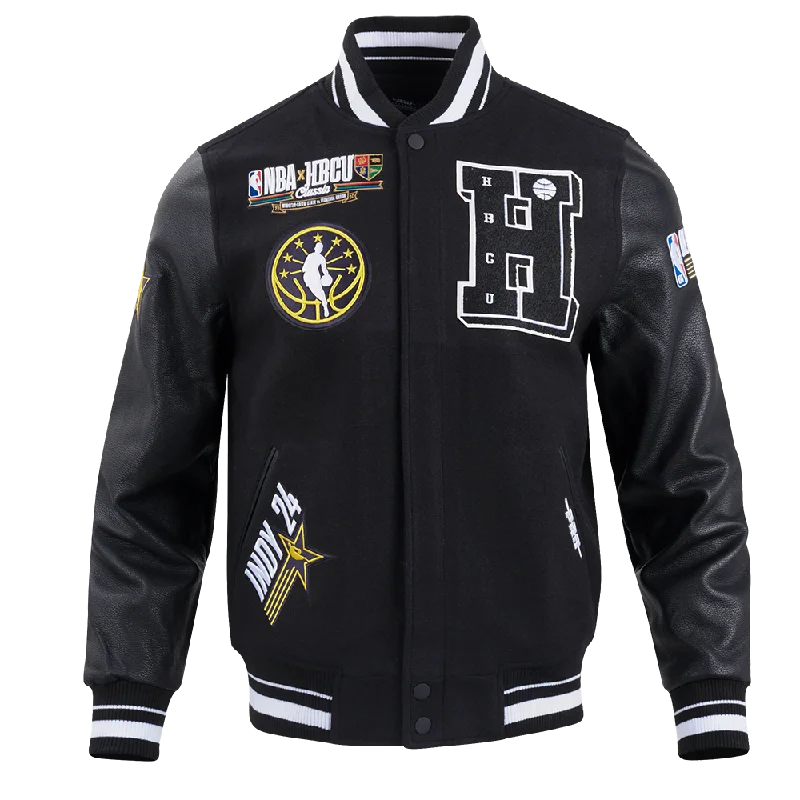 HBCU X NBA ALL STAR 2024 MEN'S RIB WOOL VARSITY JACKET (BLACK)