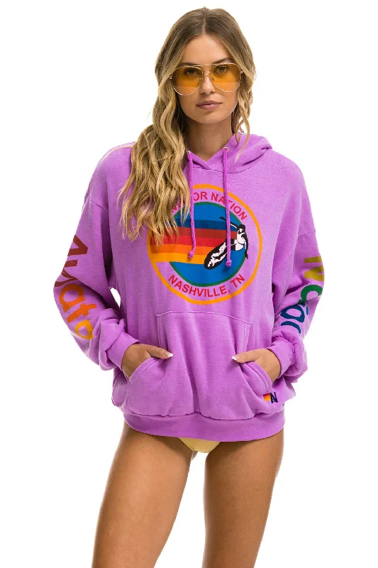 AVIATOR NATION NASHVILLE RELAXED PULLOVER HOODIE - NEON PURPLE