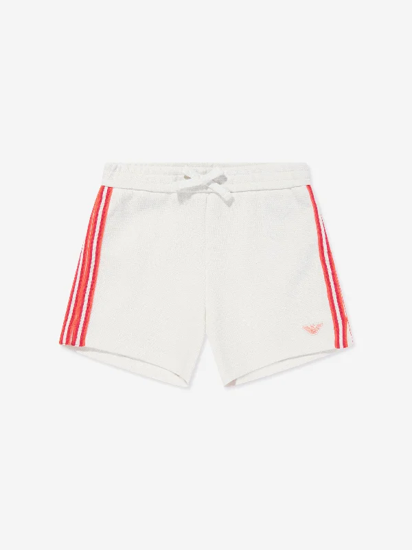 Emporio Armani Girls Logo Shorts in White