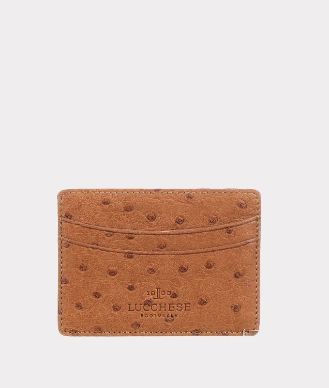 Credit Card Case – Ostrich :: Cognac