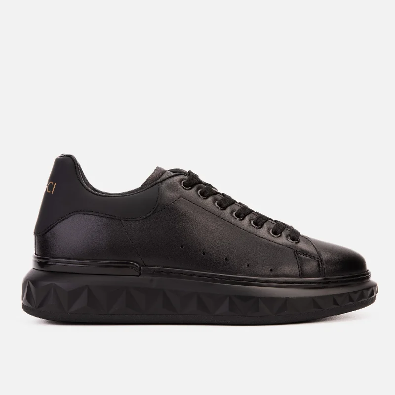 The Linq   Black Leather Men Sneaker