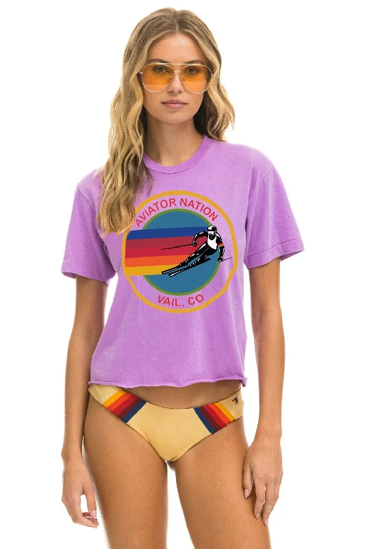 SIGNATURE VAIL BOYFRIEND TEE - NEON PURPLE