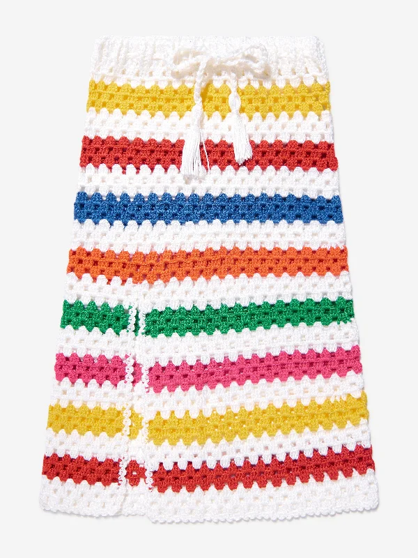 Nessi Byrd Girls Long Crochet Siena Skirt in Multicolour