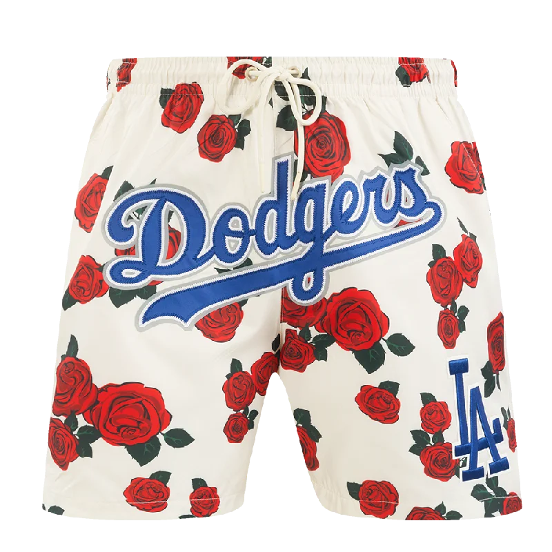 MLB LOS ANGELES DODGERS ROSES AOP MEN'S WOVEN SHORT (EGGSHELL / MULTI)