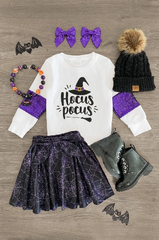 "Hocus Pocus" Spider Web Skirt Set