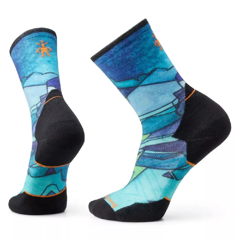 Smartwool Athlete Edition Run Mountain Print Men’s Crew Running Sock