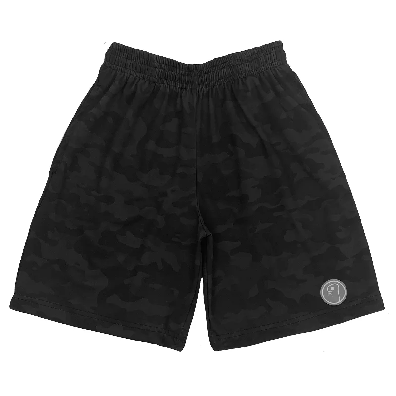 Boys Camo Lacrosse Shorts - Black