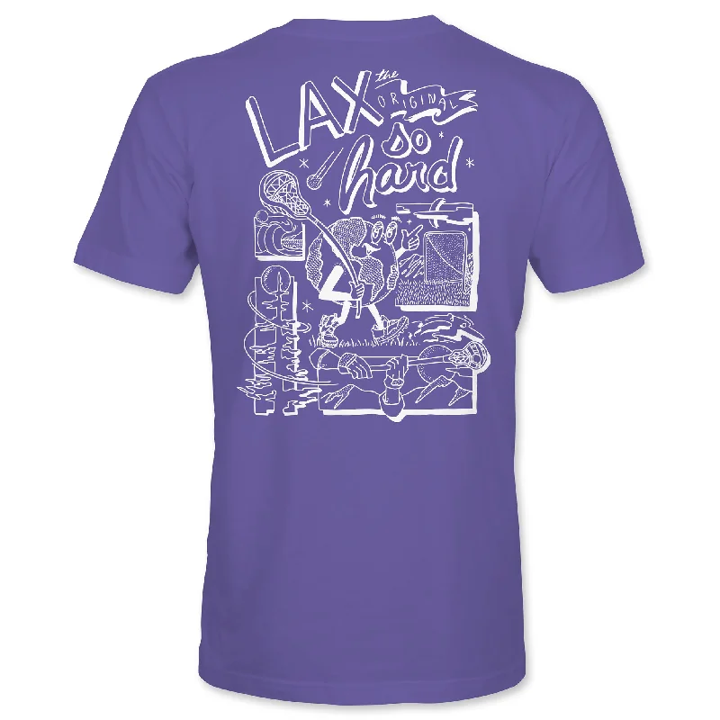 Girls Lacrosse Globe T-Shirt - Purple