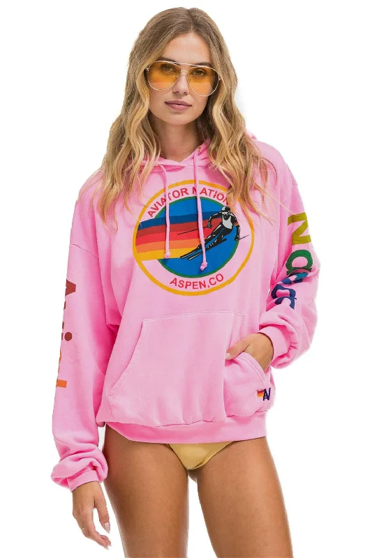 AVIATOR NATION ASPEN RELAXED PULLOVER HOODIE - NEON PINK