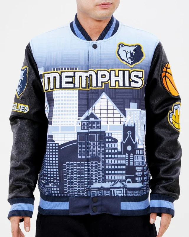 NBA MEMPHIS GRIZZLIES REMIX VARSITY MEN'S JACKET (BLUE)