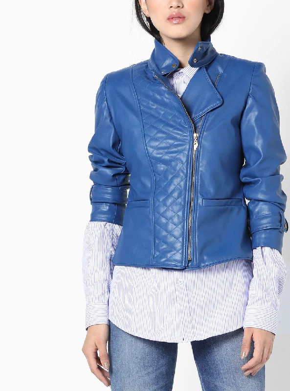 Women Real Lambskin Leather Biker Jacket KW577