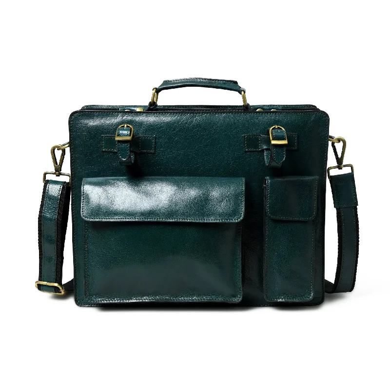 Tuscany Italian Leather Briefcase, Green