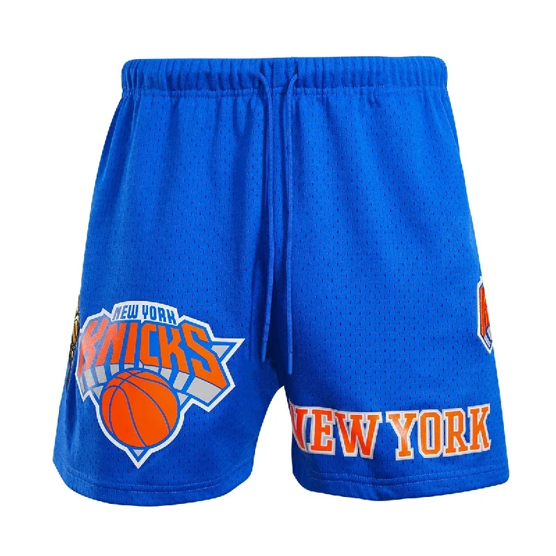 NBA NEW YORK KNICKS LOGO MEN'S MESH SHORT (ROYAL BLUE)