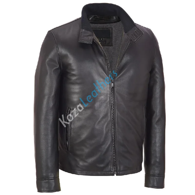 Koza Leathers Men's Genuine Lambskin Bomber Leather Jacket NJ018