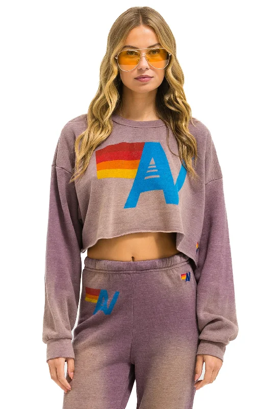 VINTAGE LOGO CROPPED CREW SWEATSHIRT RELAXED - FADED MOCHA