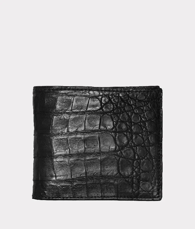 Hipster Wallet – Crocodile :: Black