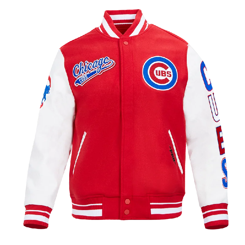 MLB CHICAGO CUBS SCRIPT TAIL MEN'S RIB WOOL VARSITY (RED/WHITE)