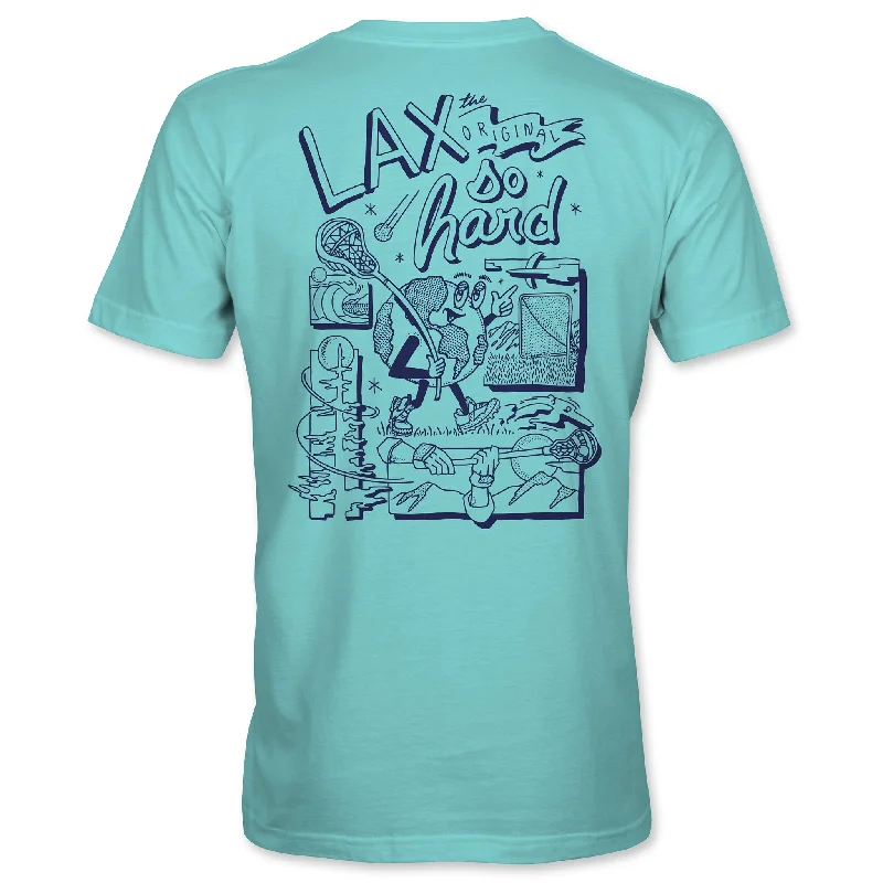 Boys Lacrosse Globe T-Shirt - Aqua Blue