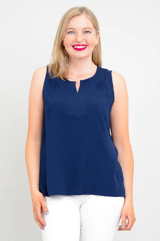 Scarlette Tank, Indigo, Linen Bamboo