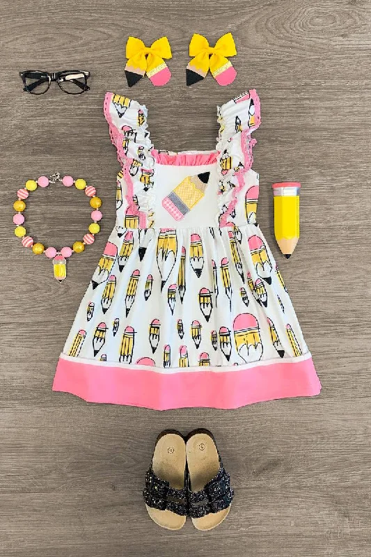 Pink & White Pencils Dress