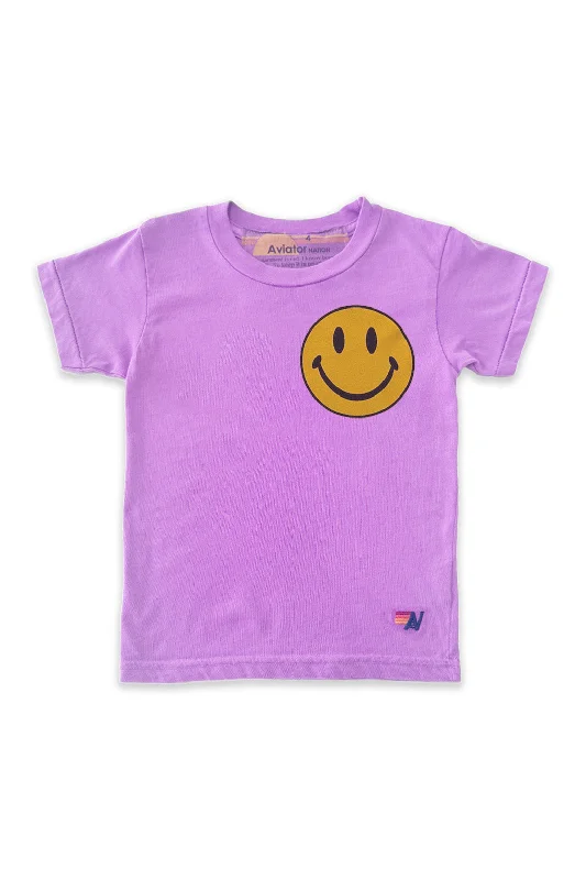 KID'S SMILEY 2 TEE - NEON PURPLE